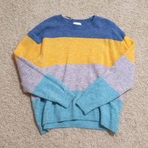 L H&M Pastel Striped Sweater